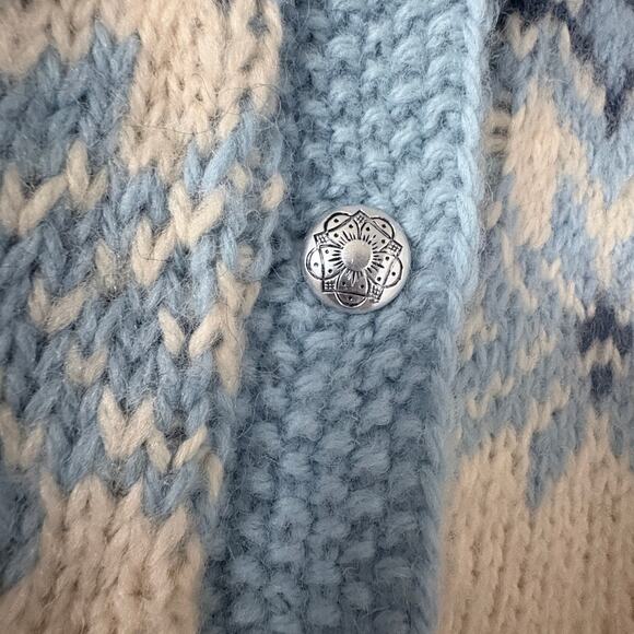 Après-ski 100% Wool Sweater Hamdmade Denmark Rare VTG M GORPCORE FairIsle Nordic - Picture 5 of 6